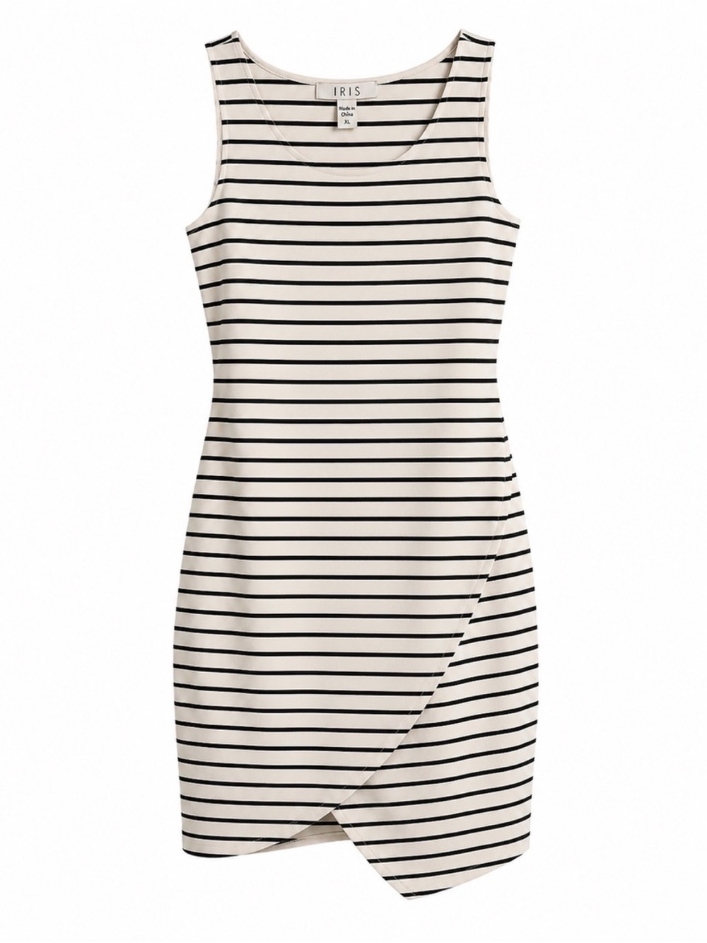 Iris Black and White Asymmetrical Sheath Dress